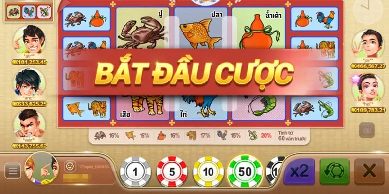 Người đánh Bầu Tôm Cua Cá tại 78win cần chọn mức cược phù hợp